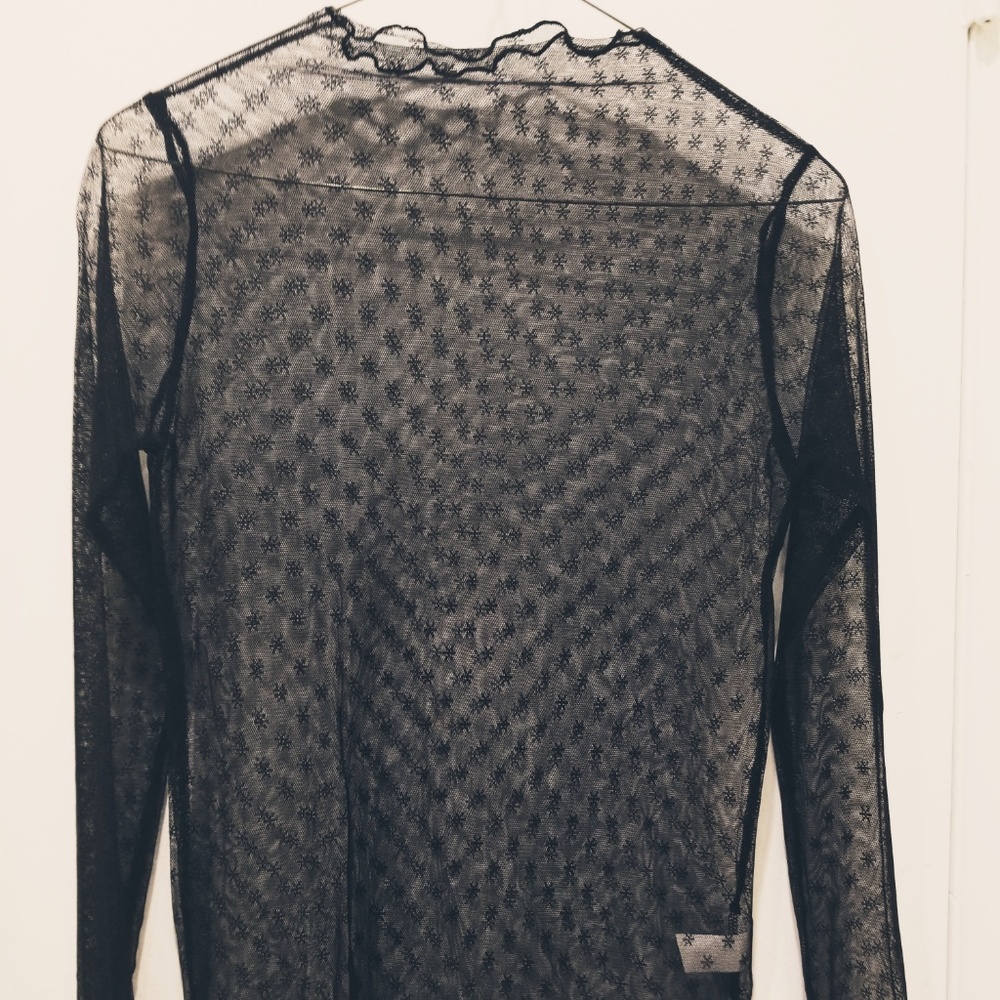 Long-Sleeved Sheer Top